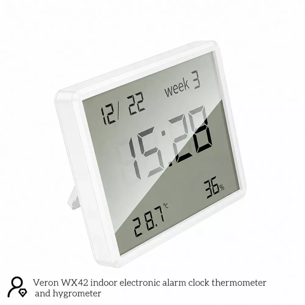 Цифровые часы с термометром и гигрометром Veron WX42 — фото 3