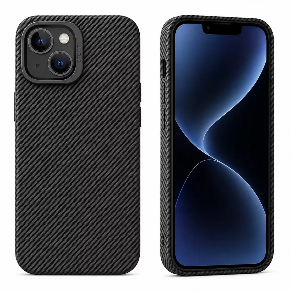 Camera Stand Carbon Case iPhone 15 — Black — Различные Apple iPhone 15