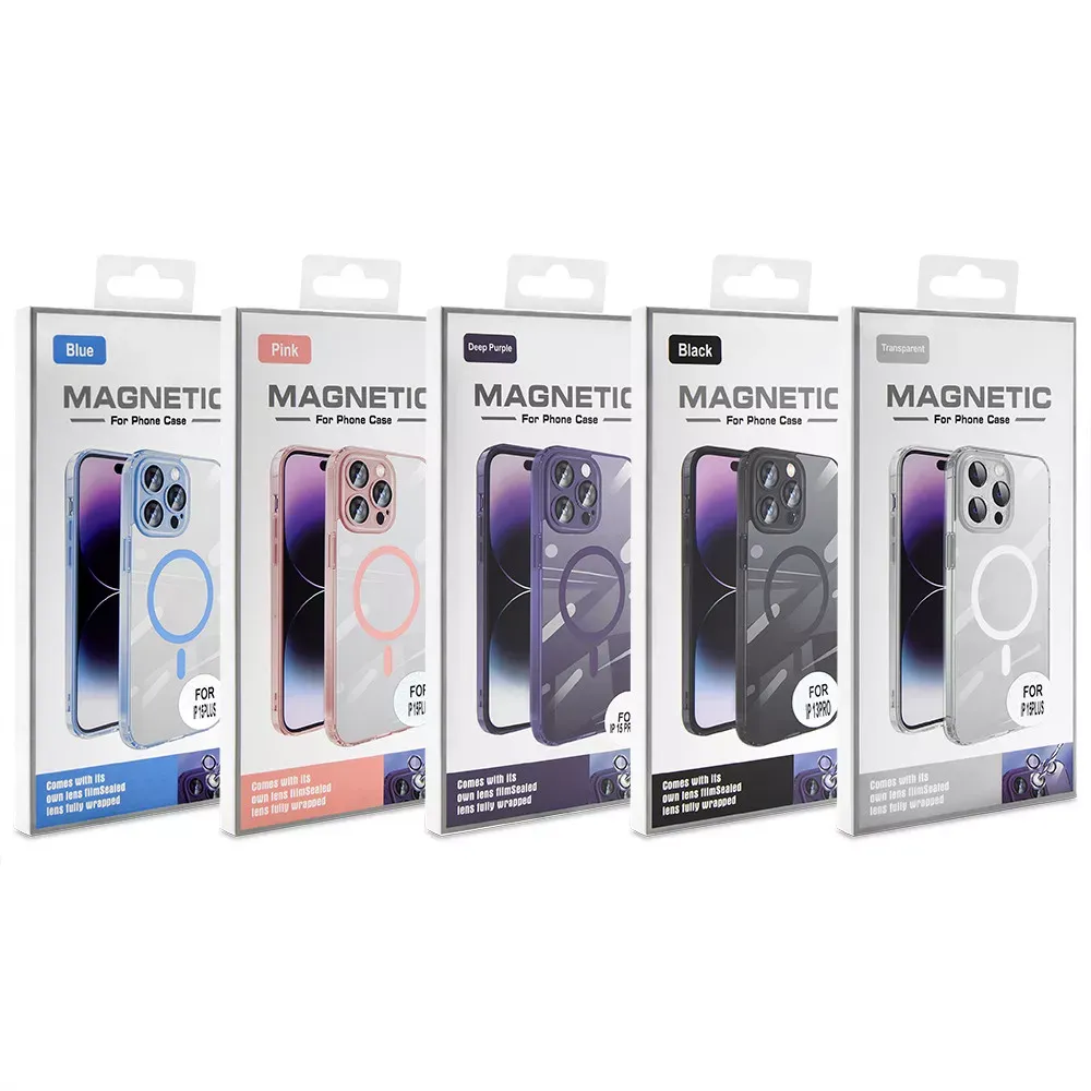Clear Magnetic TPU+PC Case iPhone 15 Pro Max — Pink — фото 3