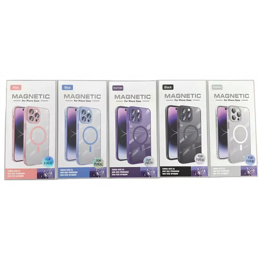Clear Magnetic TPU+PC Case iPhone 15 Pro Max — Pink — фото 4