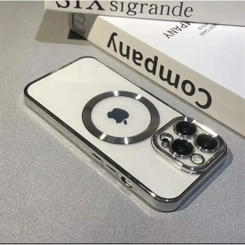Electroplate Case With Magsafe iPhone 15 Pro Max — Gray — фото 3