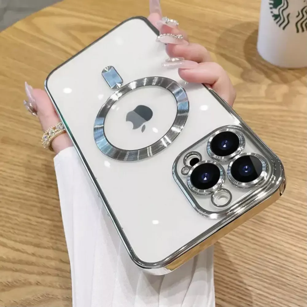 Electroplate Case With Magsafe iPhone 15 Pro Max — Gray — фото 4