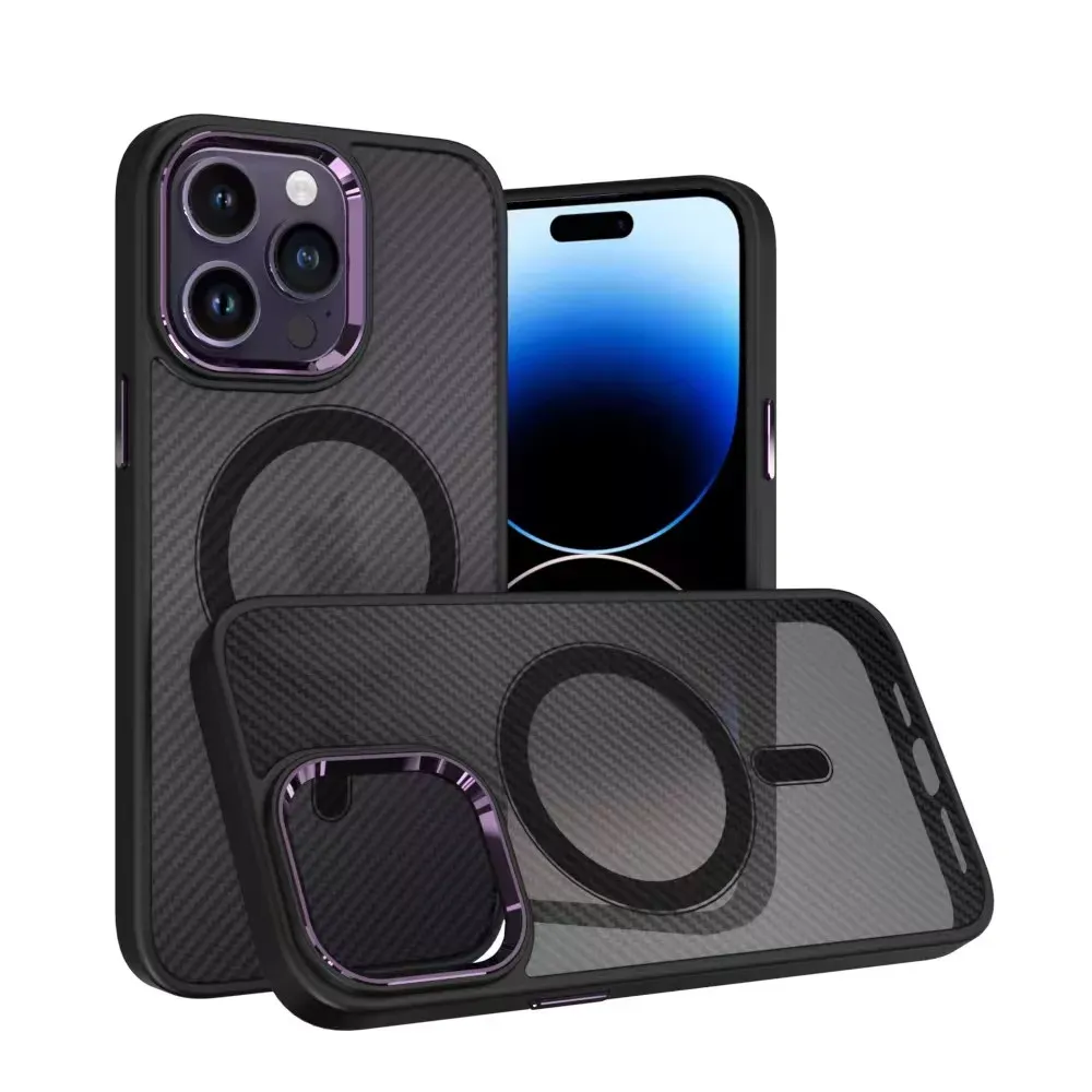 Black Matte Case with MagSafe iPhone 14 — Deep purple — фото 3