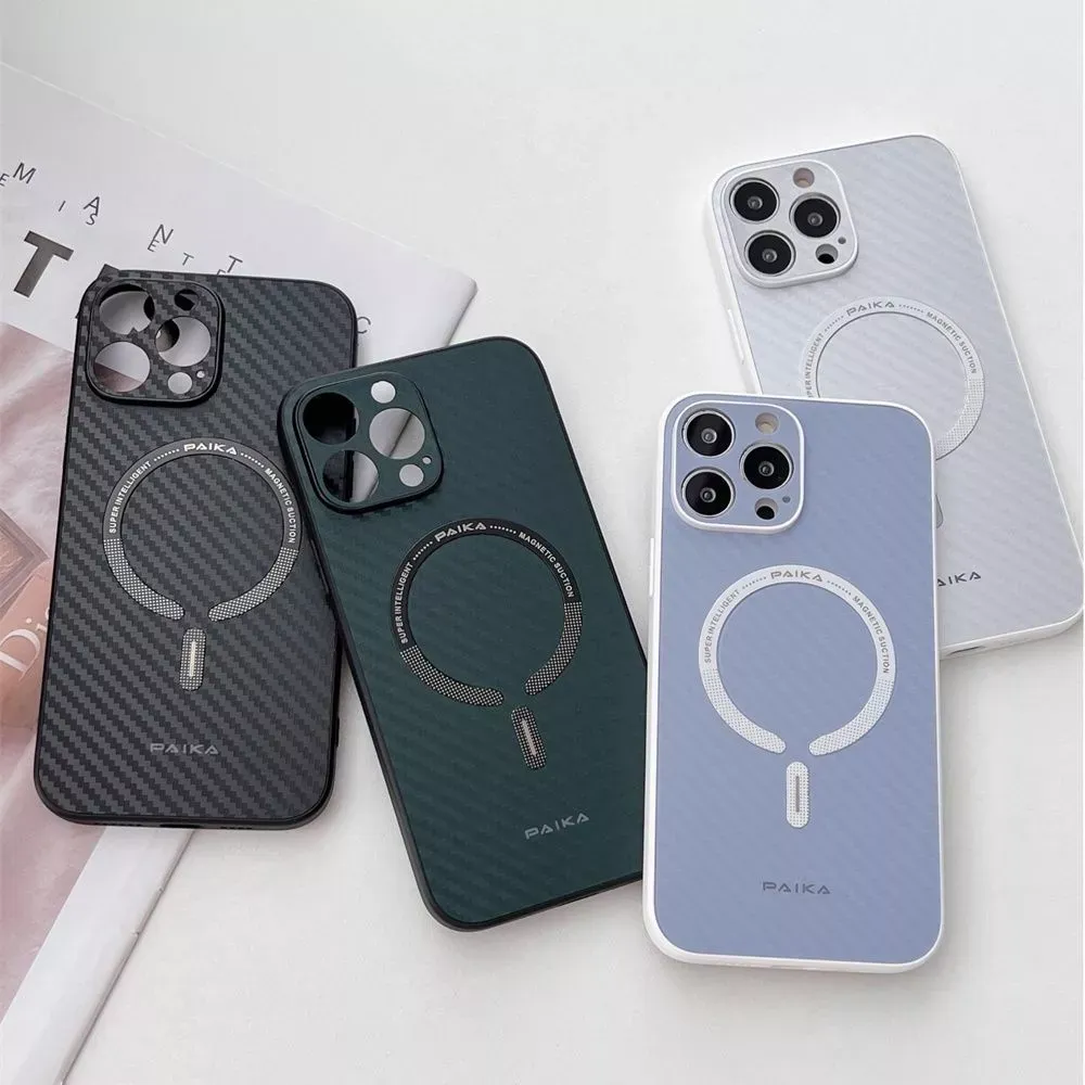 Carbon case with magsafe iPhone 14 — Black — фото 4