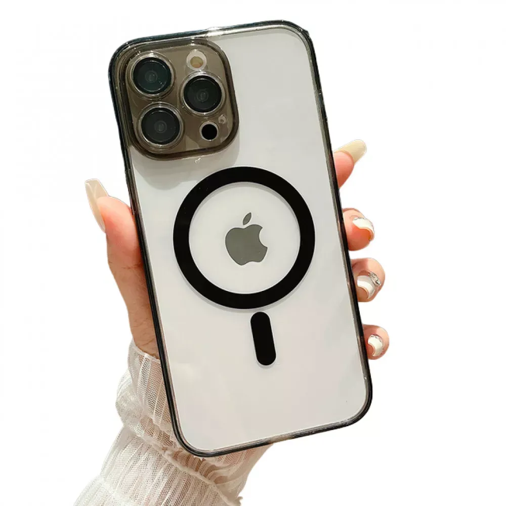 Clear Magnetic TPU+PC Case iPhone 14 Pro — Black — Различные Apple iPhone 14 Pro 6.1"