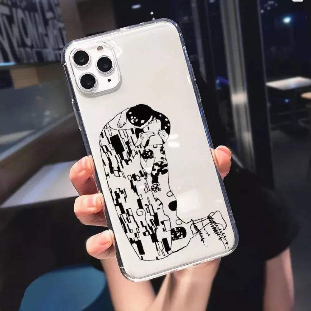 Abstract geometric art line TPU case iPhone 13 6.1 — Heart 2 — фото 4