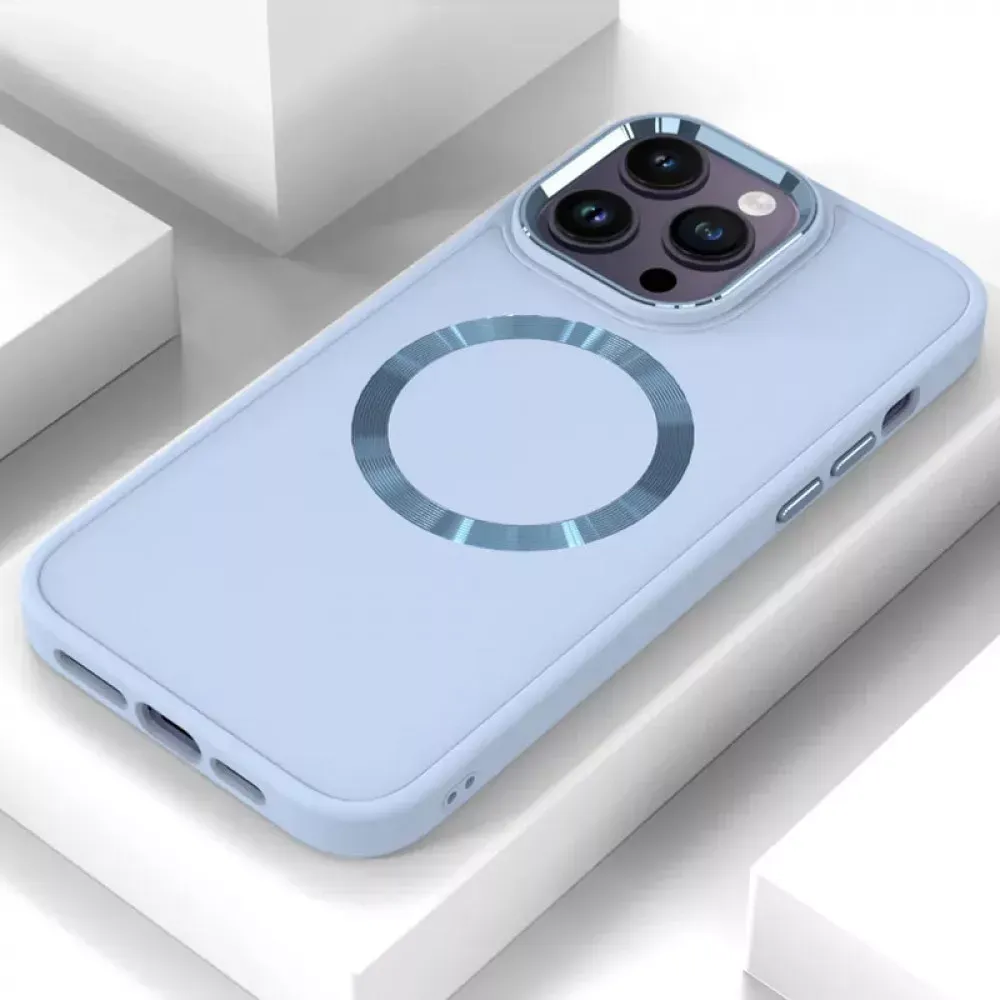 Metal Style Case with MagSafe iPhone 13 Pro — Light Blue — фото 4