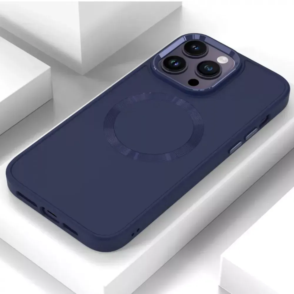 Metal Style Case with MagSafe iPhone 13 Pro — Navy Blue — фото 4