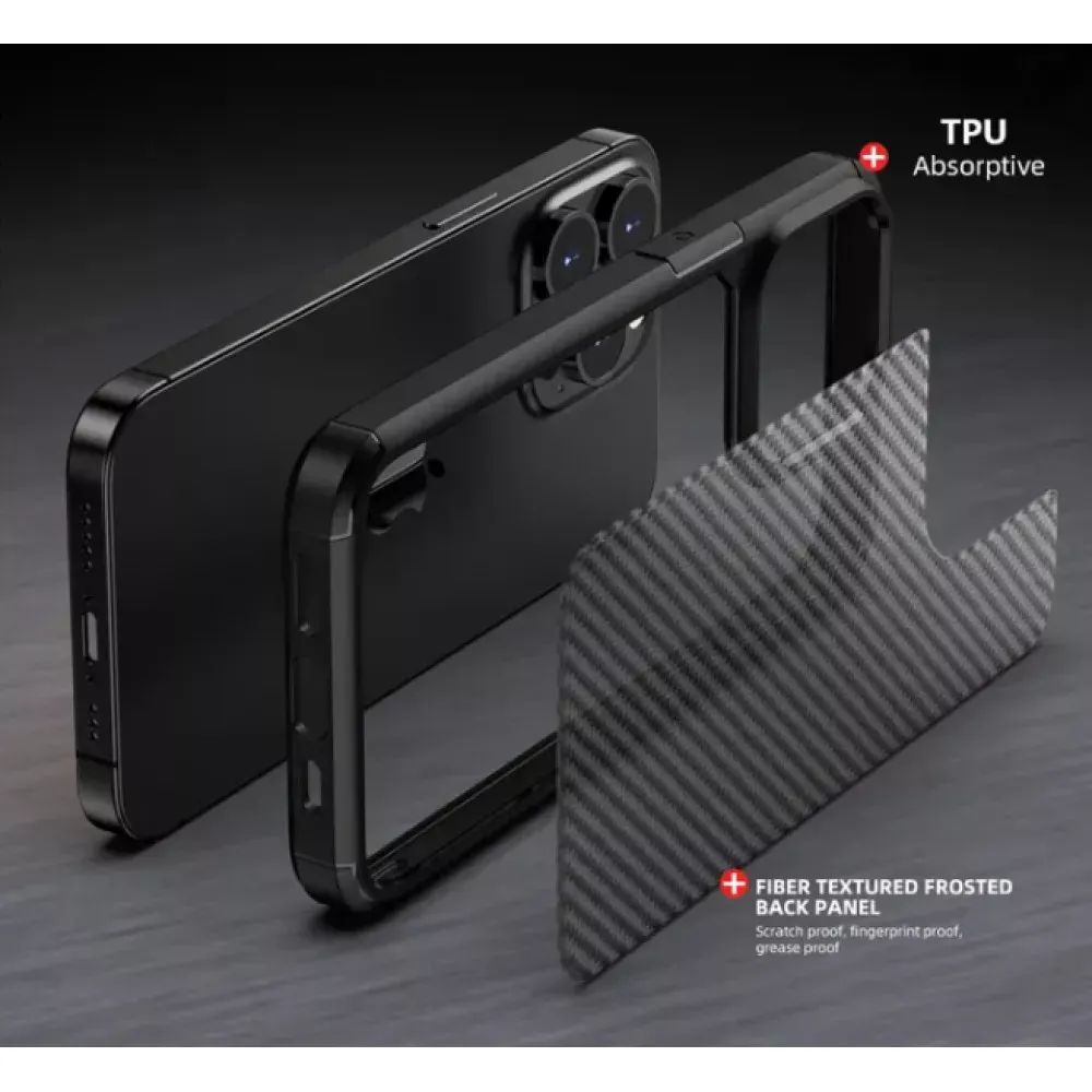 Ipaky Carbon Fiber Case iPhone 14 Pro - фото 5