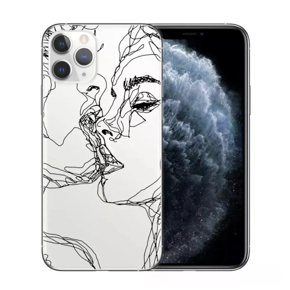 Abstract geometric art line TPU case iPhone 12 Pro 6.1" — Heart 2 — Различные Apple iPhone 12 Pro 6.1"