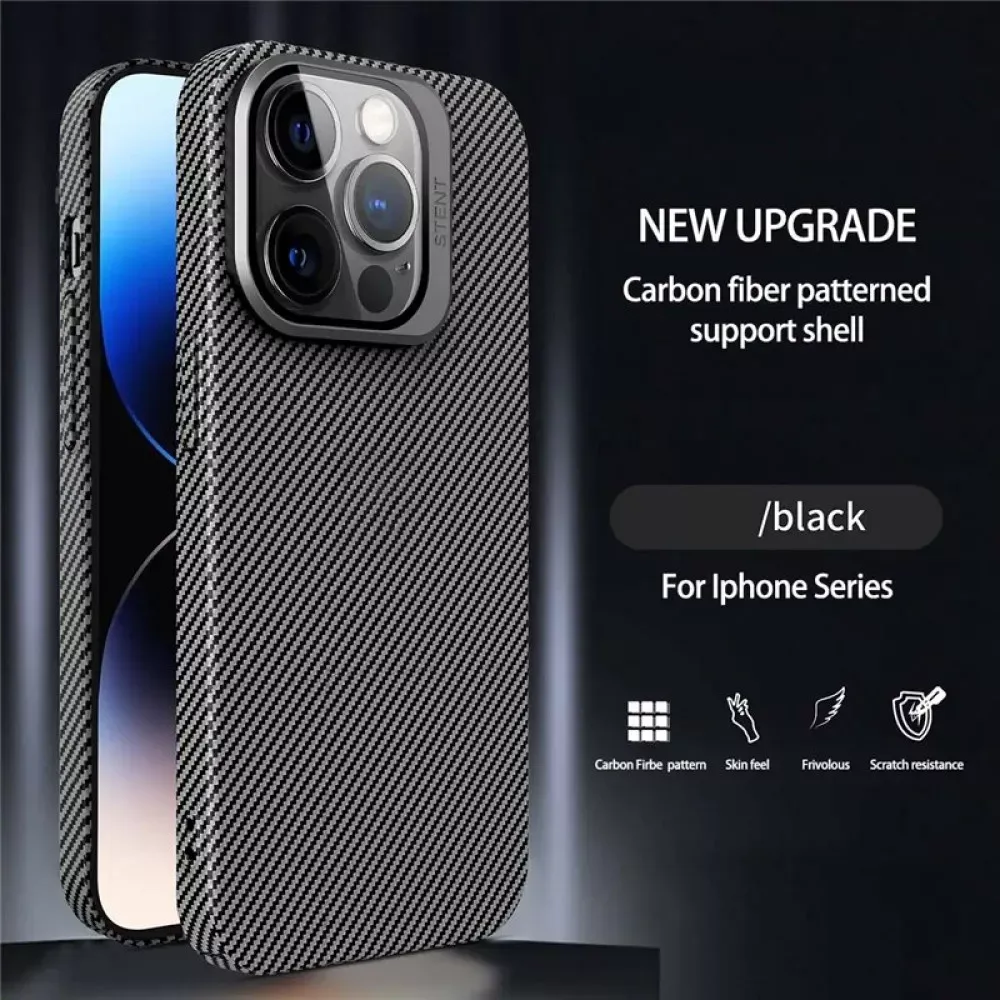 Camera Stand Carbon Case iPhone 12 Pro Max — Black — фото 3
