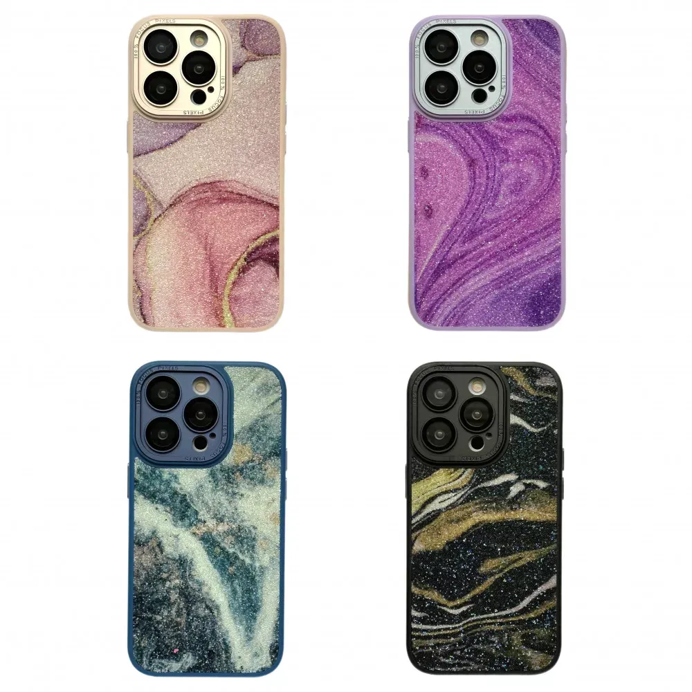 Glitter Marble Case iPhone 12 Pro Max — Pink — фото 3
