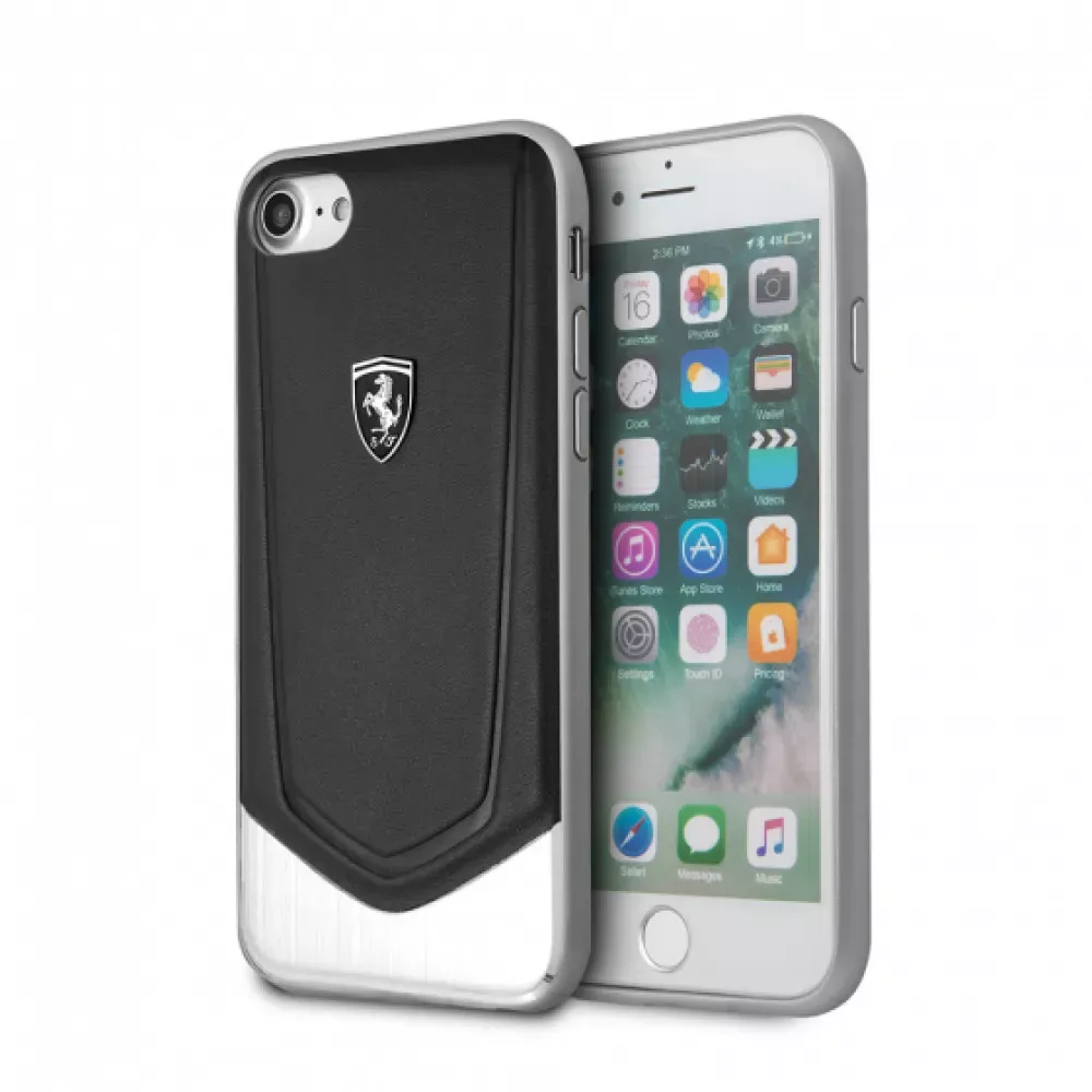 Ferrari Heritage Aluminium V Stripe Hard Case iPhone 7 / 8 Black — фото 3