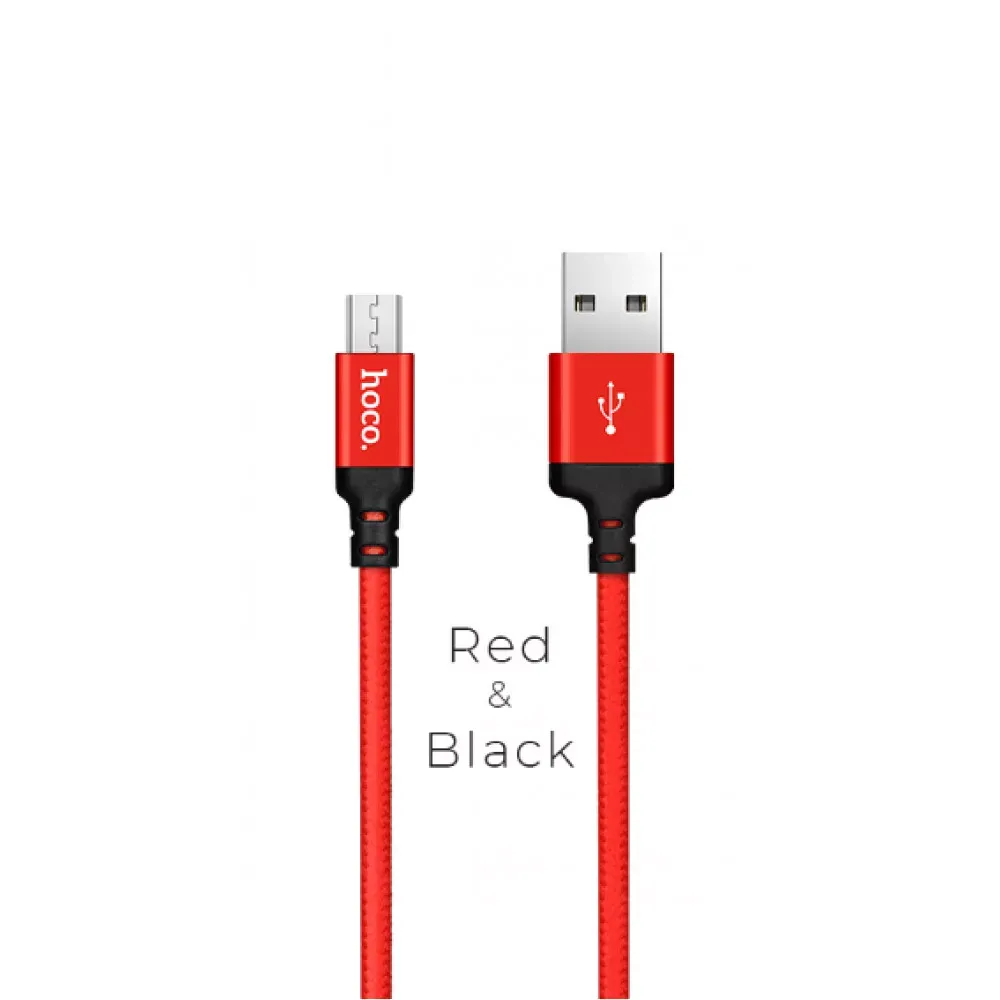 Кабель Micro 1.7A (2m) — Hoco X14 — Red & Black — Hoco