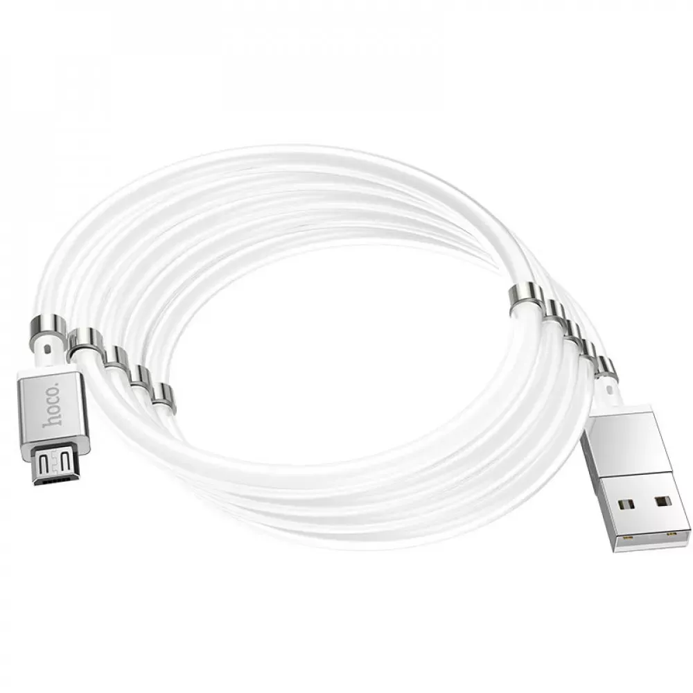 Кабель Micro 2.4A Hoco U91 Magnetic — White — фото 7