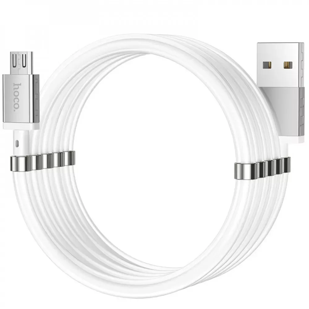 Кабель Micro 2.4A Hoco U91 Magnetic — White — фото 9