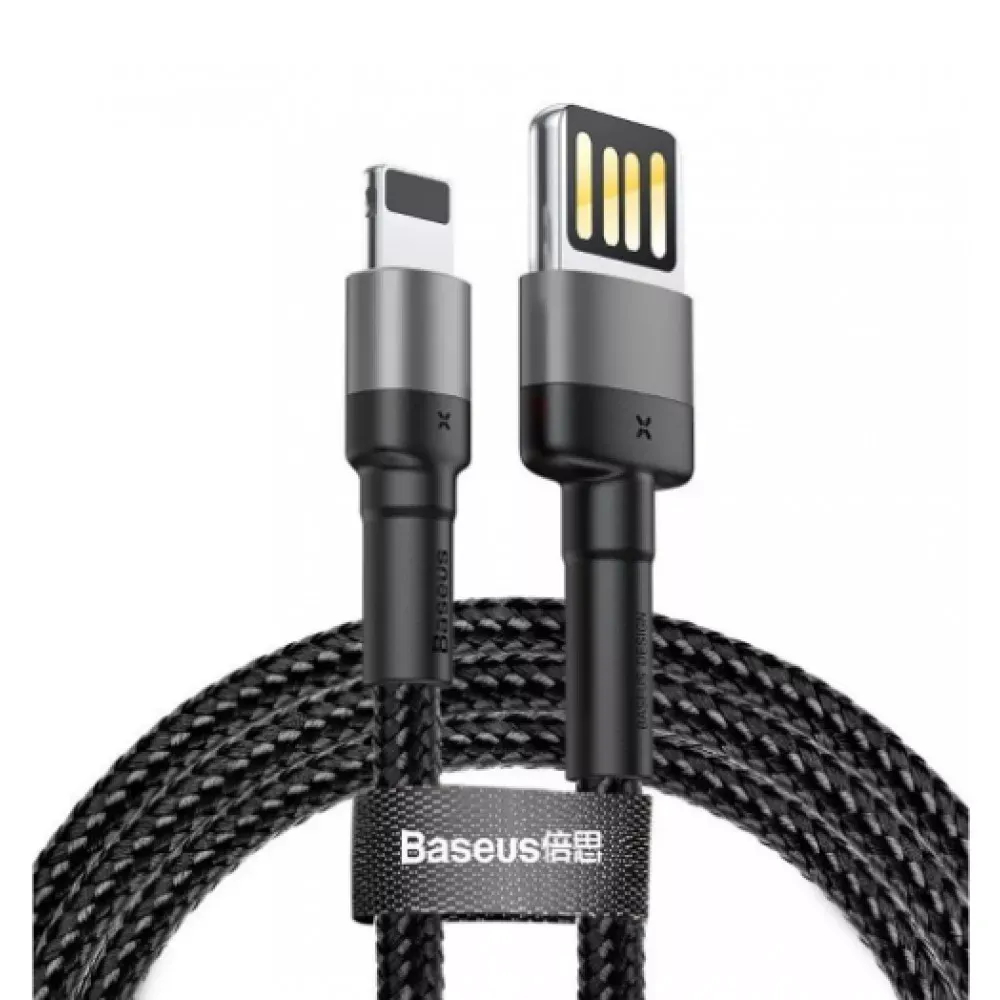 Кабель Lightning 2.4A Baseus Cafule Series — CALKLF-GG1 Gray + Black