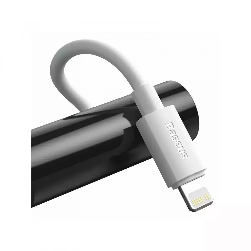 Кабель USB C to Lightning 20W PD — Baseus Simple Wisdom Data Kit White — фото 3