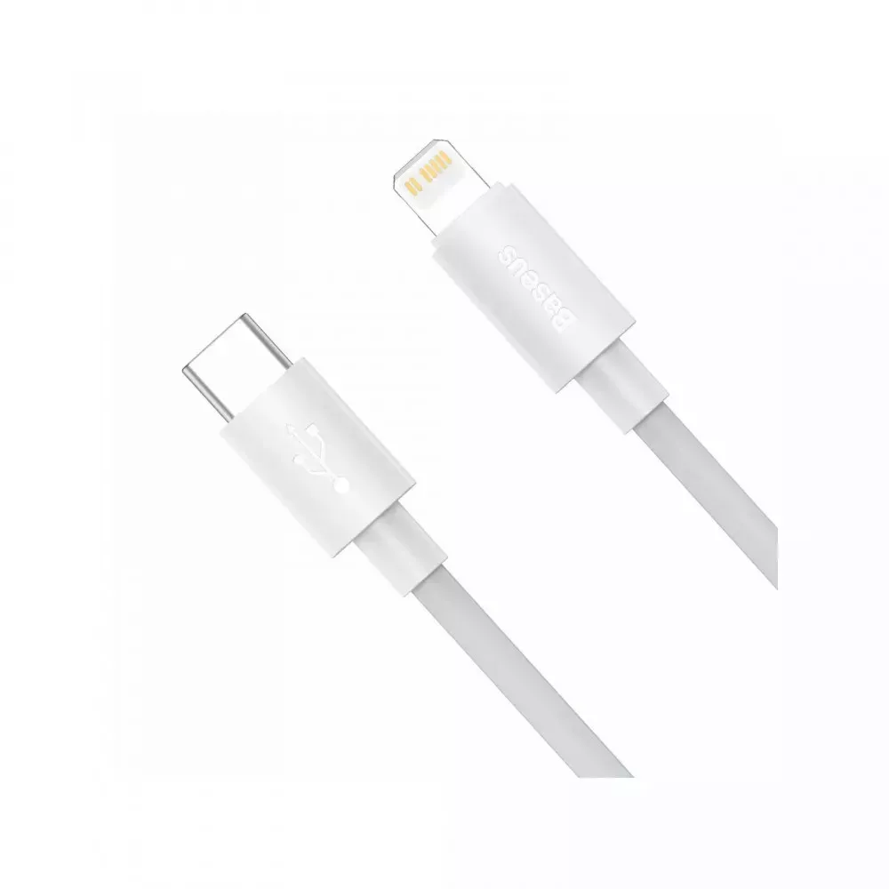 Кабель USB C to Lightning 20W PD — Baseus Simple Wisdom Data Kit White — фото 4