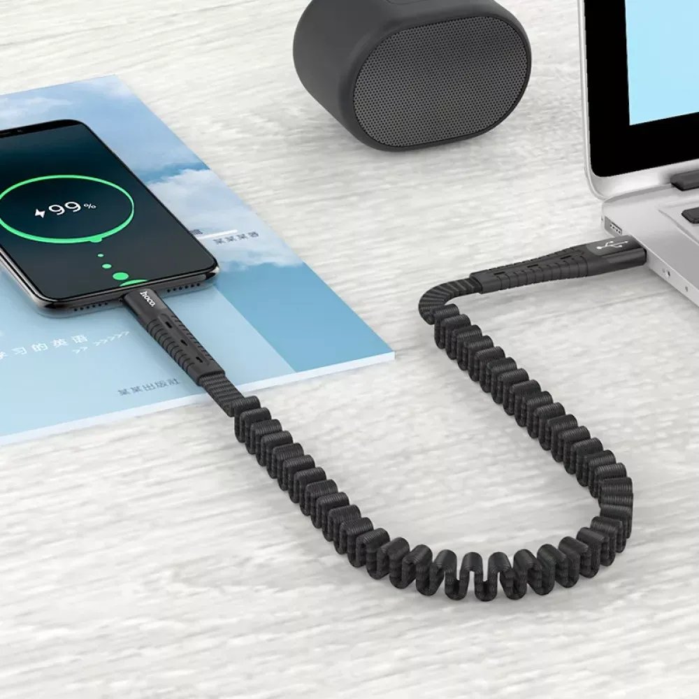 Кабель USB C 2A — Hoco U78 Elastic — Black — фото 4