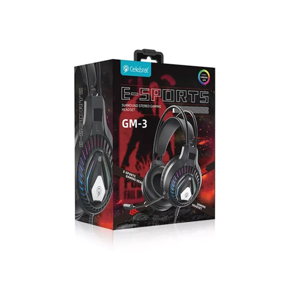 §Gaming Headset 3.5mm & USB — Celebrat GM-3 — Black — фото 3