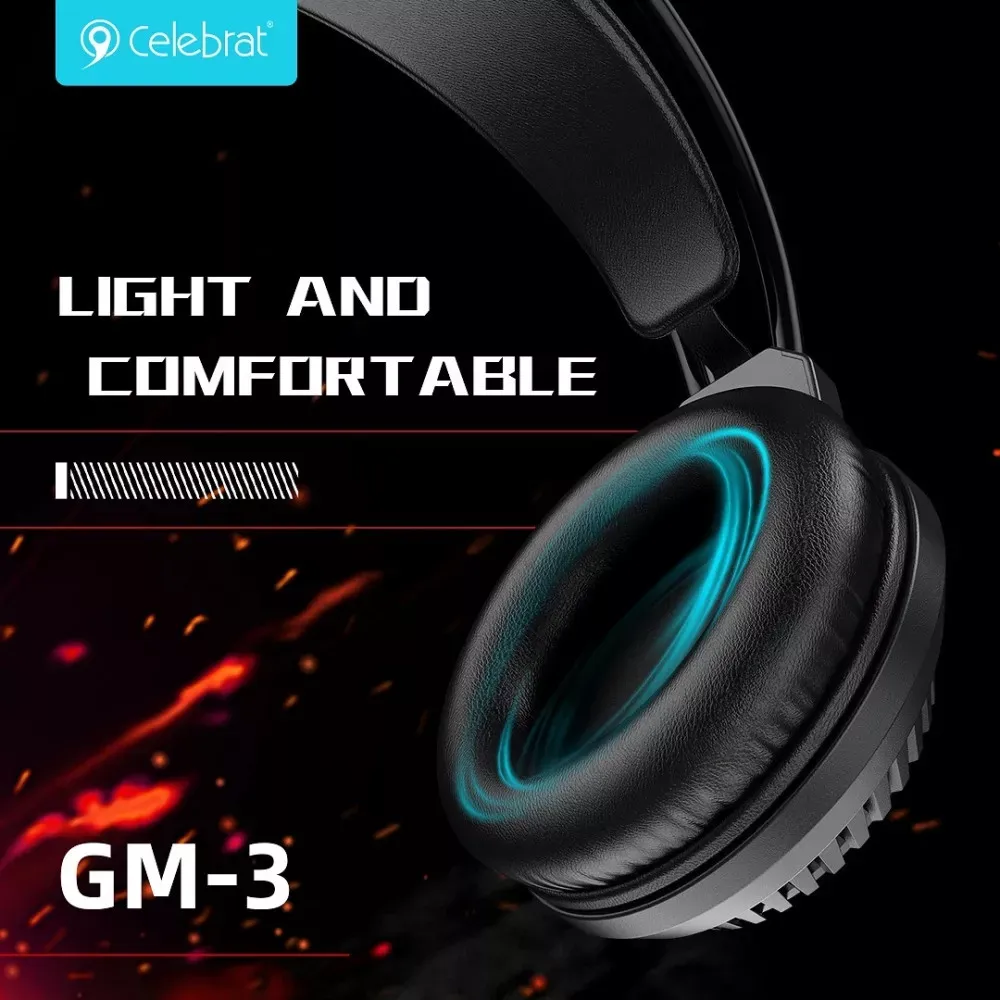 §Gaming Headset 3.5mm & USB — Celebrat GM-3 — Black — фото 4