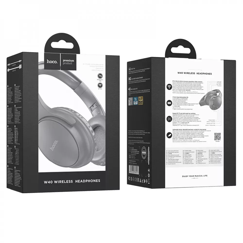 Bluetooth Headphones Hoco W40 — Gray — фото 3