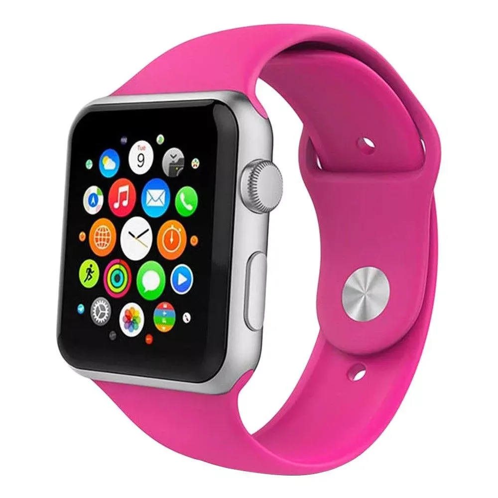 Ремінець Sport Band Apple Watch 38 mm 40 mm 41 mm — Neon Pink (47) — Различные Apple Watch Series 7 41 mm, Apple Watch Series 3 38 mm, Apple Watch Series 4 40 mm