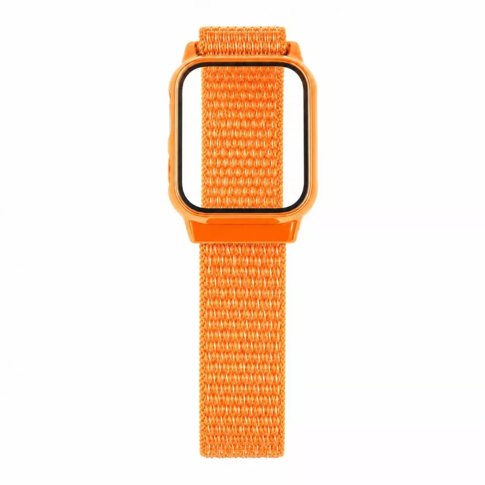 Ремінець Nylon with protective case Apple Watch 40 mm — Orange — Различные Apple Watch Series 7 41 mm, Apple Watch Series 3 38 mm, Apple Watch Series 4 40 mm