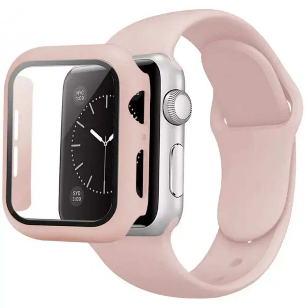 Ремінець Silicon & Glass Apple Watch 38 mm 40mm — Pink Sand — Различные Apple Watch Series 3 38 mm, Apple Watch Series 4 40 mm
