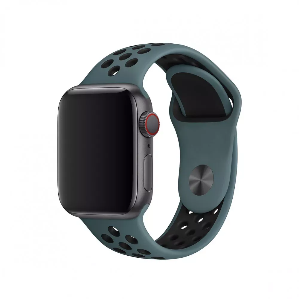 Ремінець Sport Nike Apple Watch 38 mm 40 mm 41 mm — Emerald & Black — Различные Apple Watch Series 7 41 mm, Apple Watch Series 3 38 mm, Apple Watch Series 4 40 mm