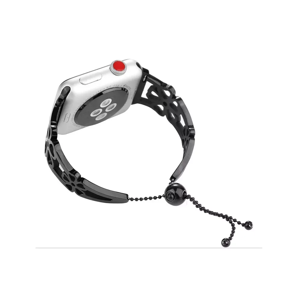 Ремінець Steel Series V-Floral Strap — Apple Watch 38 mm | 40 mm | 41 mm — Black — Различные Apple Watch Series 7 41 mm, Apple Watch Series 3 38 mm, Apple Watch Series 4 40 mm
