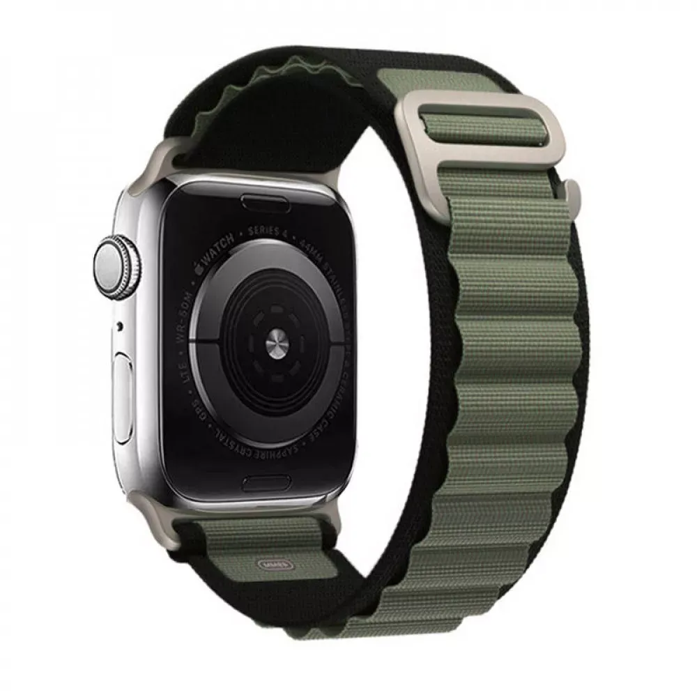 Ремінець Alpine Loop Design Apple Watch 42 mm 44 mm 45 mm 49 mm — Green & Black — Различные Apple Watch Series 3 42 mm, Apple Watch Series 4 44 mm, Apple Watch Series 7 45 mm, Apple Watch Series 8 49 mm