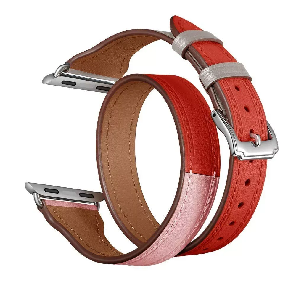 Ремінець Hermes Leather Attelage Double Tour — Apple Watch 42 mm | 44 mm | 45 mm | 49 mm — Различные Apple Watch Series 3 42 mm, Apple Watch Series 4 44 mm, Apple Watch Series 7 45 mm, Apple Watch Series 8 49 mm