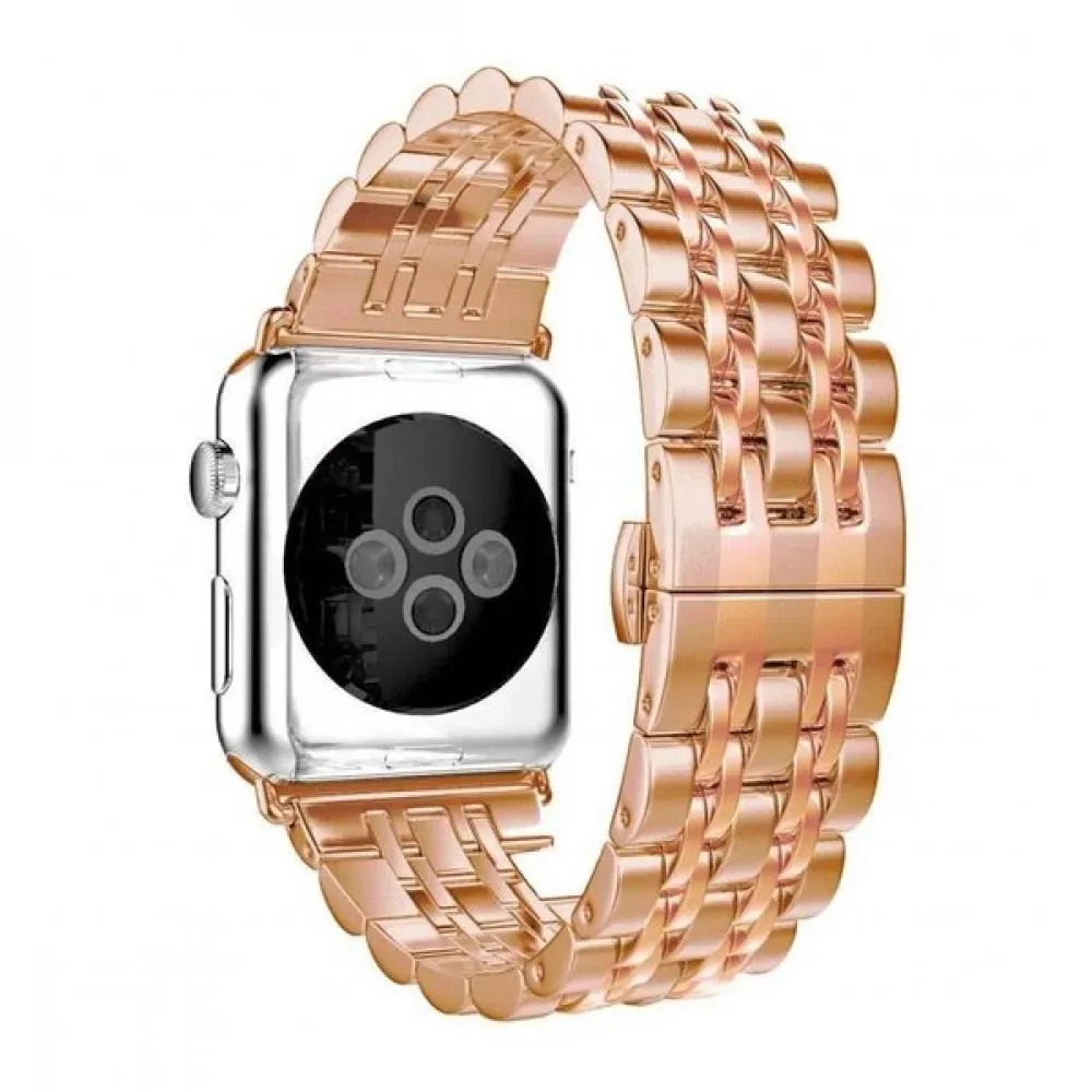 Ремінець Metal Dragon Skin — Apple Watch 42 mm | 44 mm | 45 mm | 49 mm — Gold — Различные Apple Watch Series 3 42 mm, Apple Watch Series 4 44 mm, Apple Watch Series 7 45 mm, Apple Watch Series 8 49 mm