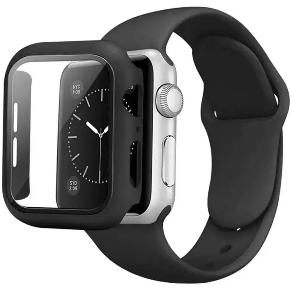 Ремінець Silicon & Glass Apple Watch 45 mm — Black — Различные Apple Watch Series 7 45 mm