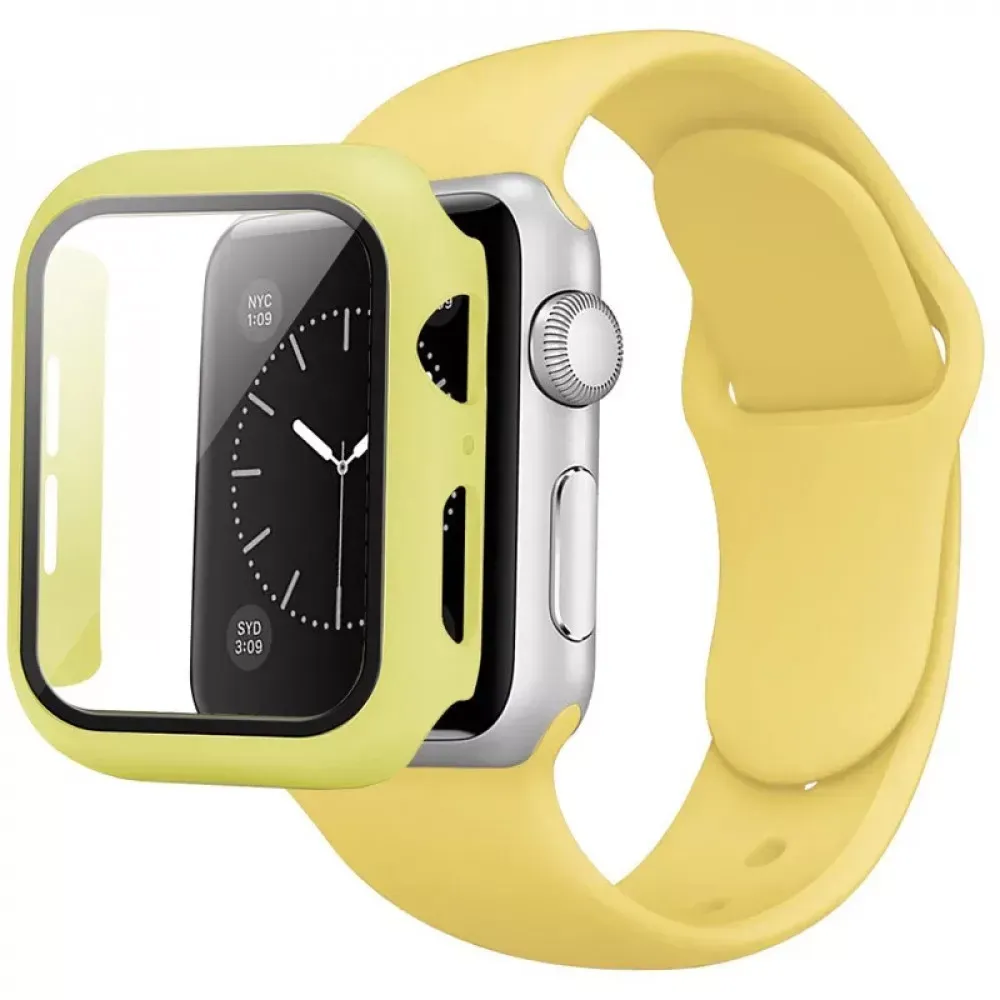 Ремінець Silicon & Glass Apple Watch 45 mm — Yellow — Различные Apple Watch Series 7 45 mm