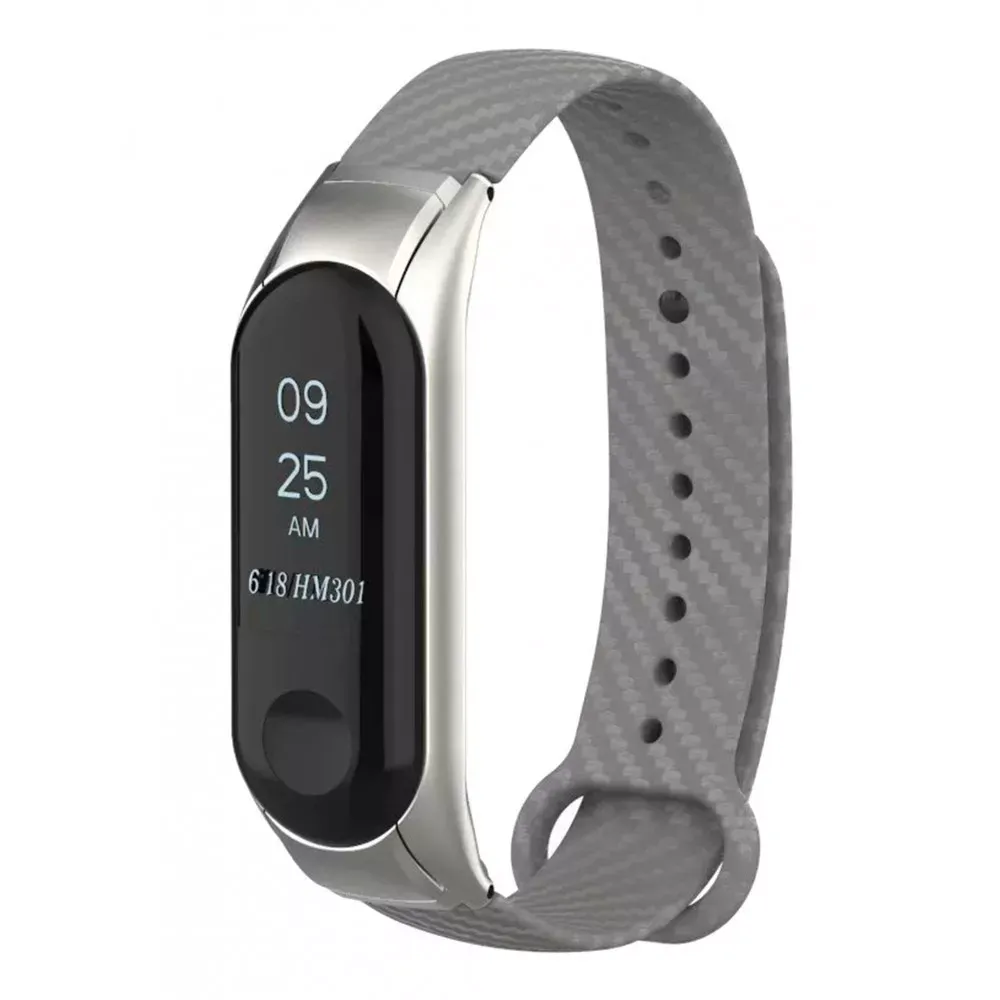 §Ремінець Carbon Fiber Design — Xiaomi Mi Band 2 — Gray — Различные Xiaomi Mi Band 2