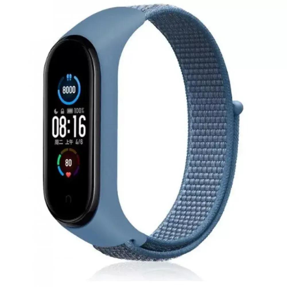 Ремінець Nylon Xiaomi Mi Band 5 6 7 — Blue — Различные Xiaomi Mi Band 5, Xiaomi Mi Band 6, Xiaomi Mi Band 7