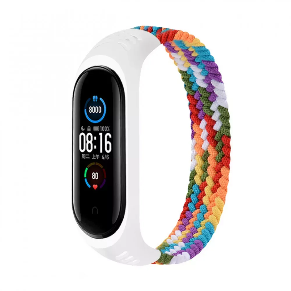 Ремінець Nylon Solo Loop Xiaomi Mi Band 5 6 — Colorful