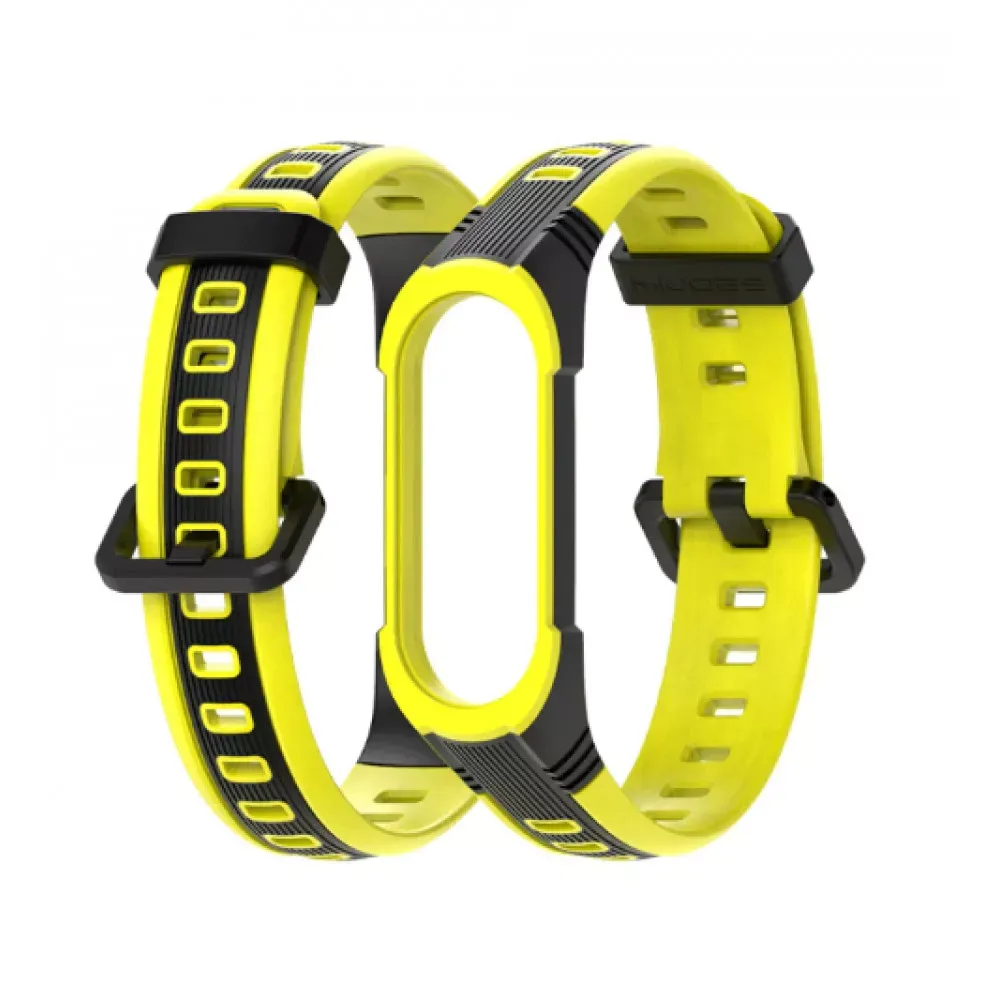 Ремінець Thin Armor Xiaomi Mi Band 5 6 — Black&Yellow — Различные Xiaomi Mi Band 5, Xiaomi Mi Band 6