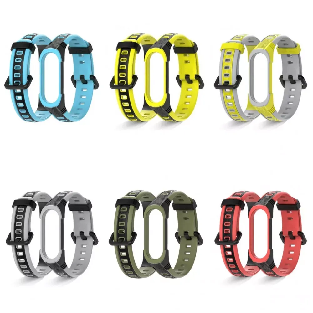 Ремінець Thin Armor Xiaomi Mi Band 5 6 — Black&Yellow — фото 2