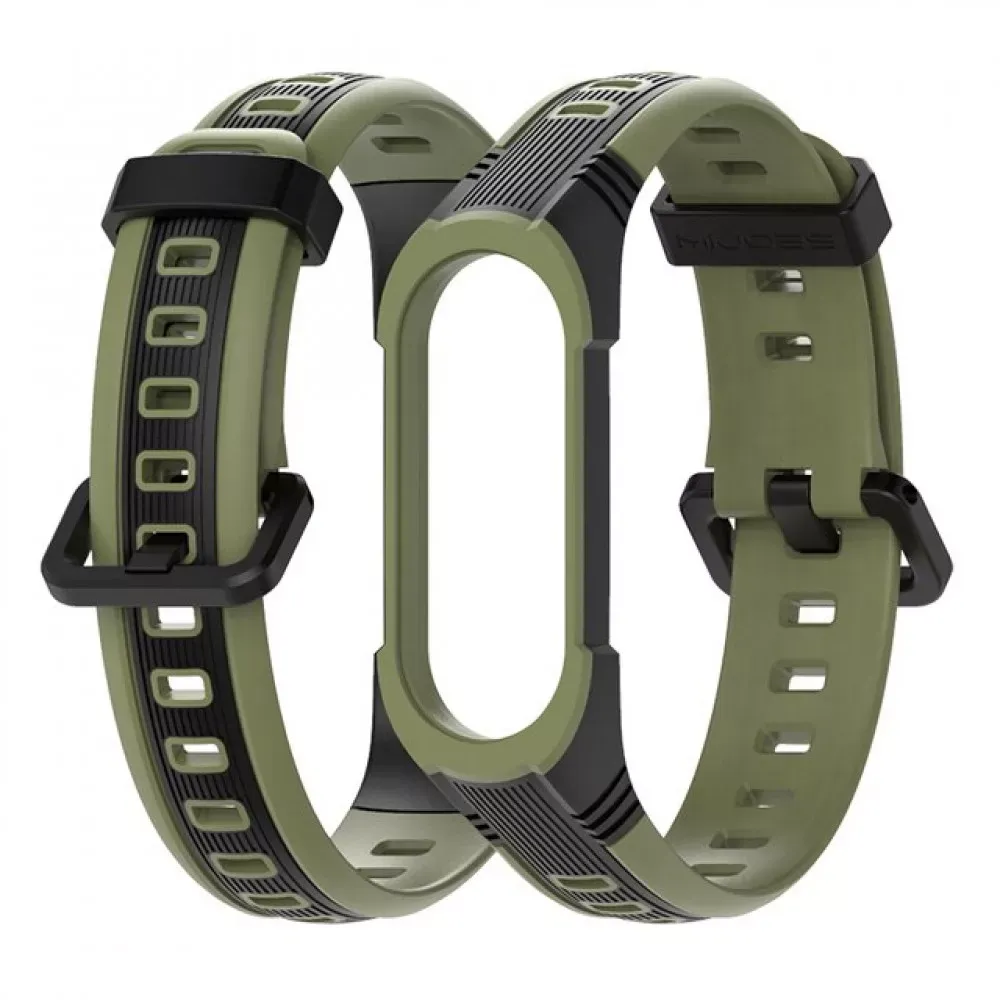 Ремінець Thin Armor Xiaomi Mi Band 5 6 — White&Blue — фото 4