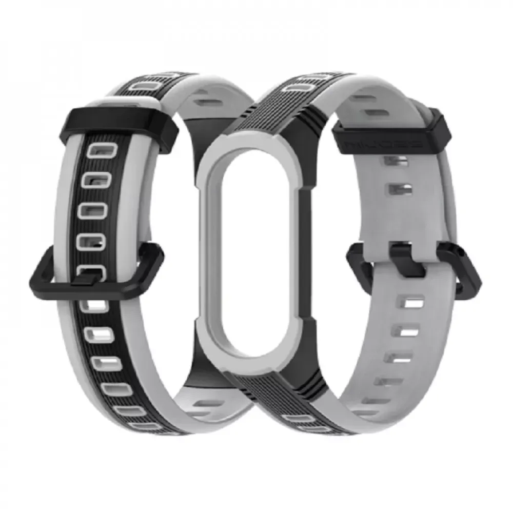 Ремінець Thin Armor Xiaomi Mi Band 5 6 — White&Blue — фото 6