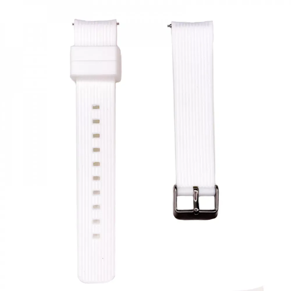Ремінець Silicon Stripe — Універсальний 20 mm — White
