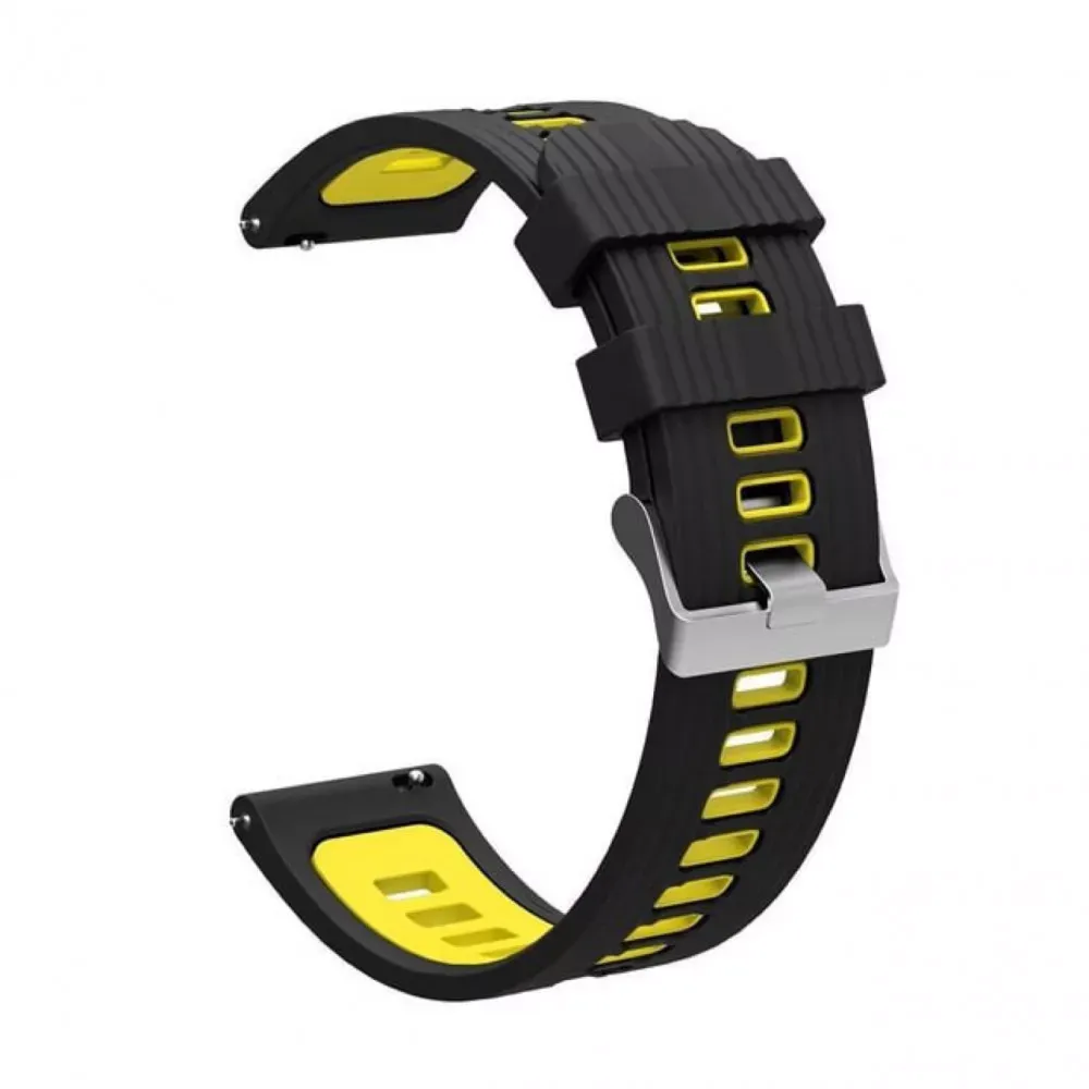 Ремінець Silicone GT3 Універсальний 22 mm — Black & Yellow — Различные