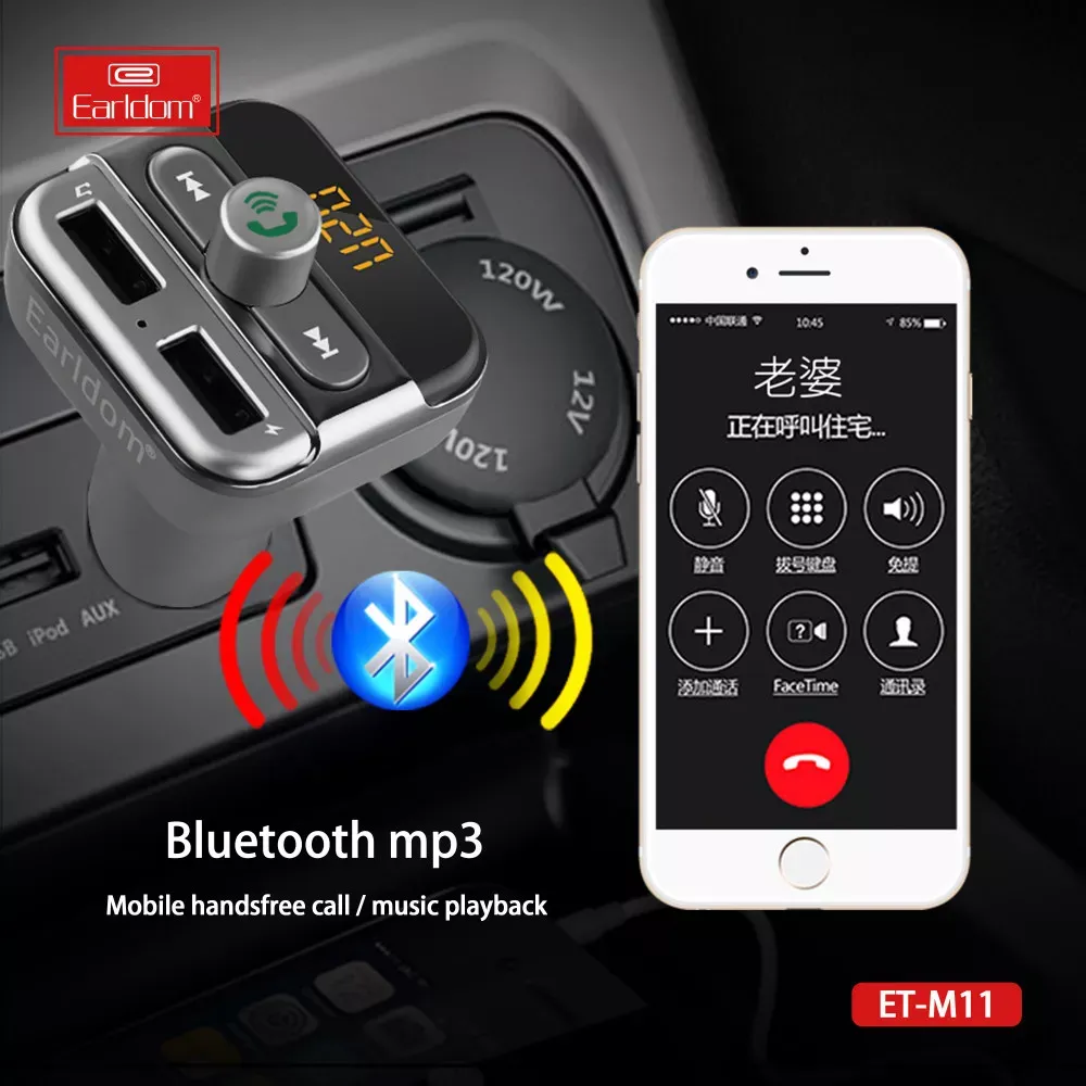 Fm Modulator MP3 Car Charger 3.1A 2U Earldom ET-M11 — фото 5