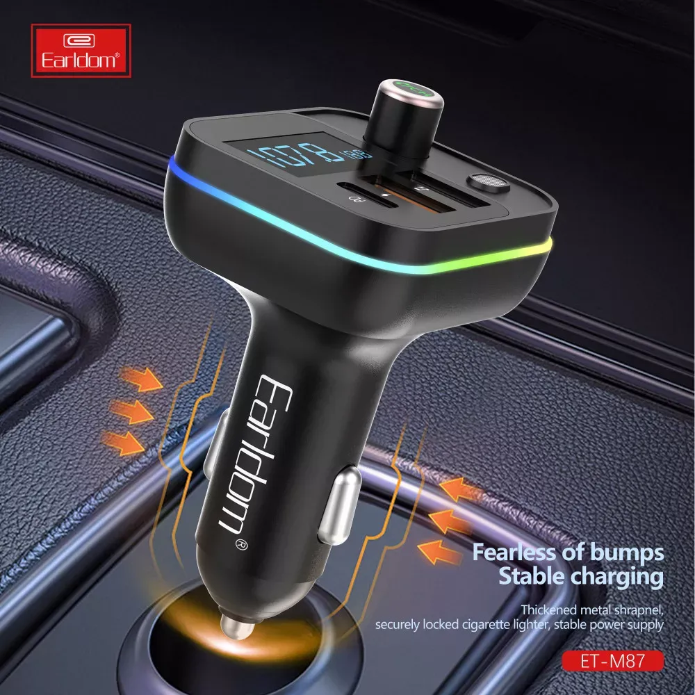Fm Modulator MP3 | Car Charger | 3.1A | 2U | 1C — Earldom ET-M87 — фото 5