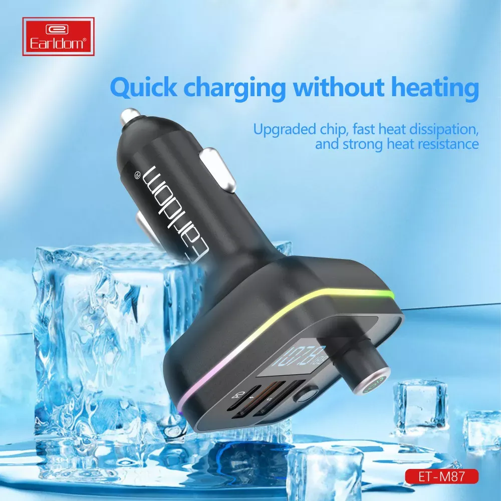Fm Modulator MP3 | Car Charger | 3.1A | 2U | 1C — Earldom ET-M87 — фото 6