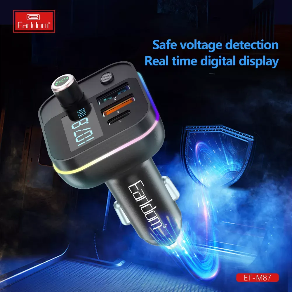 Fm Modulator MP3 | Car Charger | 3.1A | 2U | 1C — Earldom ET-M87 — фото 8
